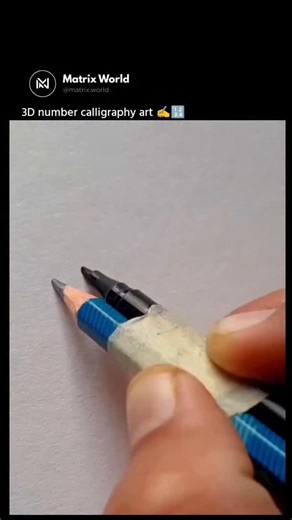 Matrix World on Instagram: "This 15-second clip by artist Gusti Ayu turns simple numbers into hypnotic 3D art ✍️✨. Using blue outlines, black shading, and red highlights, the numbers 3-9-9 slowly gain depth and realism. The smooth, ASMR-like precision and clean transitions are exactly why this short tutorial went viral — it’s relaxing, skillful, and deeply satisfying to watch. Follow @matrix.world Via: Gusti Ayu #3DCalligraphy #SatisfyingArt #OpticalIllusion #CreativeProcess #ArtReels"