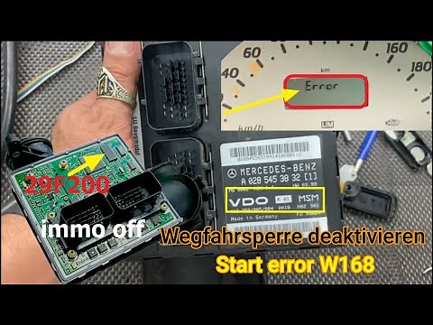 MERCEDES W168 ECU VDO MSM Wegfahrsperre deaktivieren P1570 "Start Error" immo off Emulator حل مشكلة