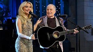 Paul Simon and Sabrina Carpenter open SNL50 with "Homeward Bound" duet