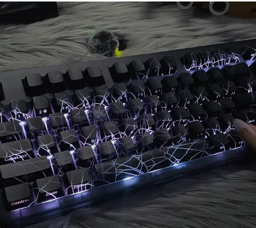 Dazzling Black Spider Web Backlight Mechanical Keyboard