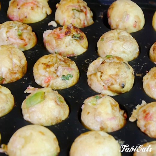 It's Takoyaki! A popular Japanese street food. :D Full recipe from TabiEats here: https://www.youtube.com/watch?v=ruJnfxvmimE | Angel Wong's Kitchen