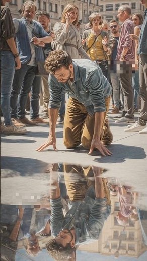 Parallel Universe in a Mirror? Amazing 3D Street Art Illusion