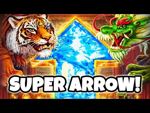 Tiger and Dragon Super Arrow slot - It Just Keeps Going and Going! Double-Up at Ellis Island casino!