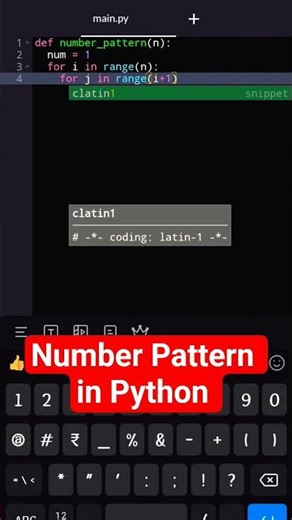 How to Print Number Pattern in Python | #python #shorts #trending #viral #coding