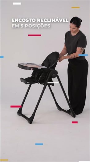 Cadeira de Refeição Burigotto Prima Pappa Zero 3 🖤🍽️3 em 1, reclinável e com 7 níveis de altura