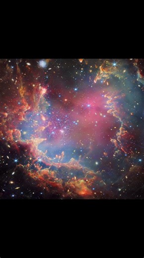 NGC 602, The Cosmic Purples, 200,000 Light-Years Away in the Small Magellanic Cloud, #shorts