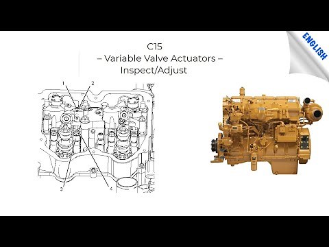 Valve adjustments, with variable actuator, C15 CAT engine, Injector adjustment