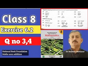 Class 8 Exercise 6.2 Q no 3 , 4 Ex 6.2 NBF Maths Algebraic Formula identities sir nadeem munawar