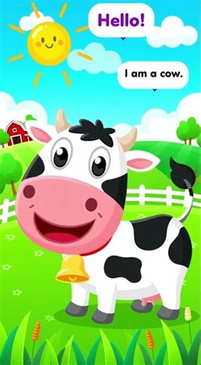 Animal Sounds. Meet the cow - "Moo Moo" #cartoon