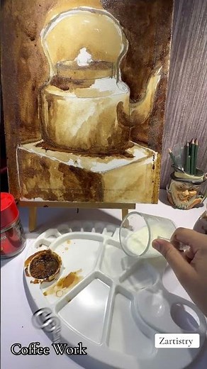 Easy Coffee Painting for Beginners | Step-by-Step Tutorial 🎨☕
