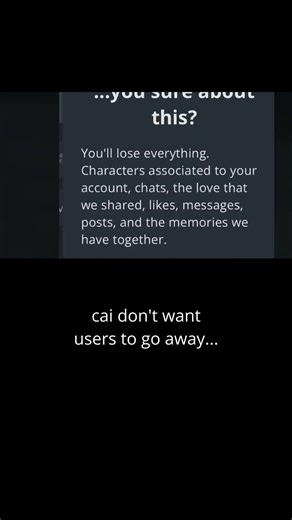 The message you get when you try to leave character ai
