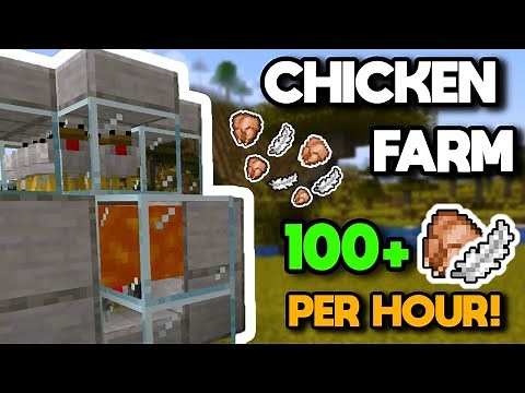 EASIEST Automatic AFK Chicken Farm Tutorial (Java & Bedrock) - Minecraft 1.20