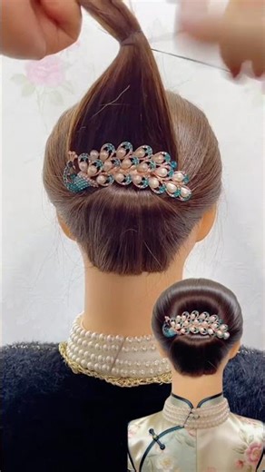 Hair Styling Tutorial #Simple Hairstyle #Elegant Looks #simple #beauty #hair #hairtutorial #shorts