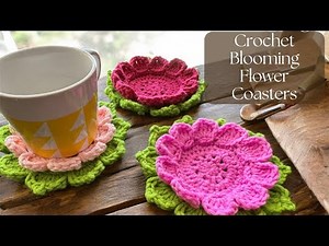 Crochet Blooming Flower Coasters