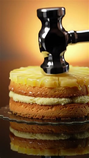 Realistic Pineapple Cake Cutting ASMR | Hyper-Realistic Dessert | Ultra Satisfying Slow Motion 🍍🎂