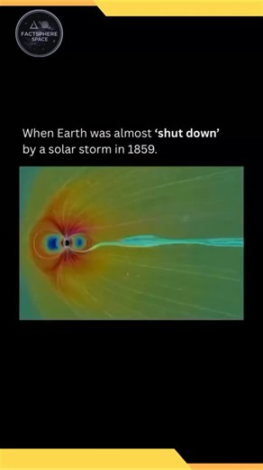 @factsphere.space on Instagram: "In 1859, Earth came frighteningly close to a global technological shutdown during the most powerful solar storm ever recorded, known as the Carrington Event. A massive eruption from the Sun sent charged particles crashing into Earth’s magnetic field, lighting up skies worldwide and causing telegraph systems to fail, spark, and even operate without power. If a storm of this magnitude hit today, it could disable satellites, power grids, and communication systems ac