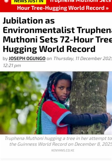 Truphena Muthoni Breaks Tree-Hugging World Record