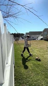 Trimming the swale with the Red Max, BCZ230TS!￼