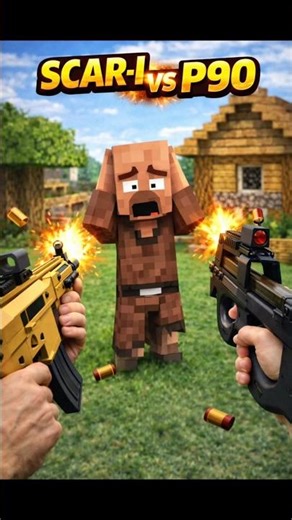 Scar-L v/s P90 #minecraft #minecraftshorts #minecraftmemes #mcpe #bedrock #minecraftpixelart #gaming