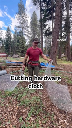 Cutting hardware cloth
