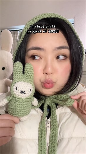 tiffany ♡ on Instagram: "VERY PROUD OF FINISHING THIS BEFORE THE NEW YEAR! Pattern by @amazingishgrace :) #crochethood #crochet #hood #crochetmiffy #miffy"