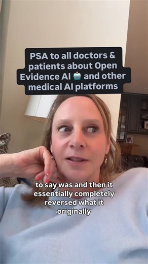 Dr. Corinne Menn, DO, FACOG,MSCP on Instagram: "AI could be useful in healthcare as long as you: Use it in context Use it with clinical expertise Use it with critical thinking 🤔 Patients-do not let AI become your doctor.👩🏼‍⚕️ Think of it as a screening tool or a helpful first start. Doctors don’t rely on the first thing @open.evidence says . It’s a tool but use your brain. Ask it some critical questions. Don’t let it make you lazy. This is coming from someone who uses it frequently I like it,