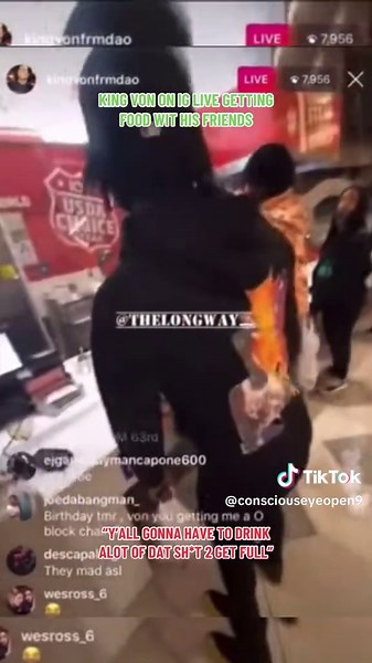 King Von Enjoys Food and Fun with Friends on IG Live