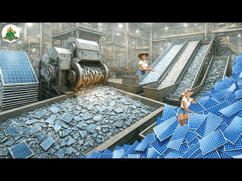 Giant Recycling Plant SHREDS Solar Panels Into Sorting Lines – Mind Blowing Process