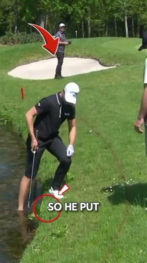 Watch him rescue his ball from the hazard! #golftips #golf #golfinstruction #pga #golfswing #pgatour