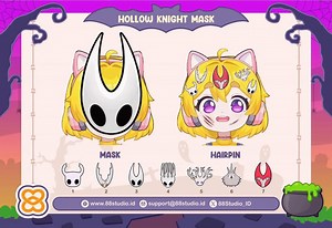 Hollow Knight Silksong Mask Assets Live2d Vtuber Badges Item Halloween - Knight | Hornet | King Pale | White Lady | Grimm - Etsy UK