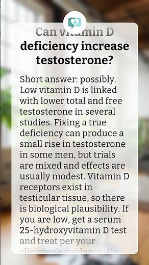 Can vitamin D deficiency increase testosterone?