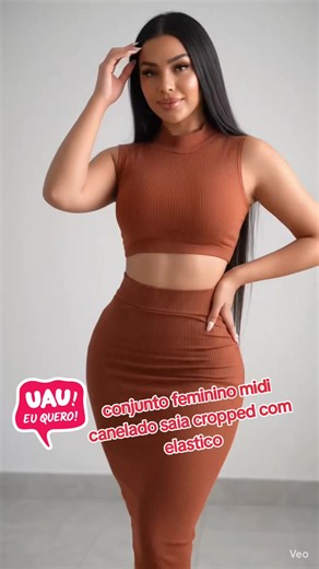 Conheça esse conjunto feminino midi 😍 Modelo canelado com saia e cropped ✨ Confortável e perfeito para diversas ocasiões 💖 Ideal para montar looks modernos e cheios de estilo 💁‍♀️ Corre e garante o seu 💕 #belezafeminina #viralizarnotiktok🍎♥ #modafeminina #tiktokviral