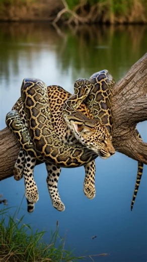 Snake vs Leopard