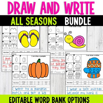 Draw and Write Sentence Writing Fall Winter Spring Summer | Writing Prompts