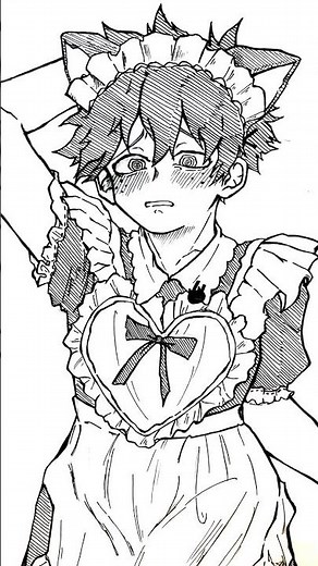 deku as a cat maid? hehe #manga #midoriya #bokunoheroacademia #anime