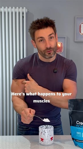 James White | Online Coach on Instagram: "Here is what happens to your muscles when you start taking creatine. Increased muscle size and increased muscle strength. The research is strong."