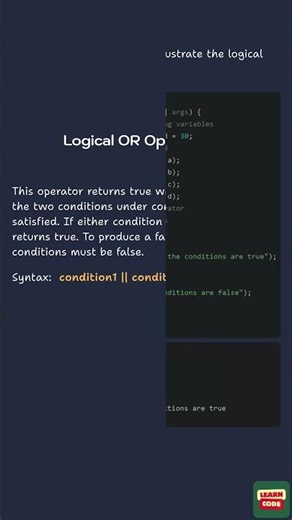 Logical OR Operator (Java Logical Operators)