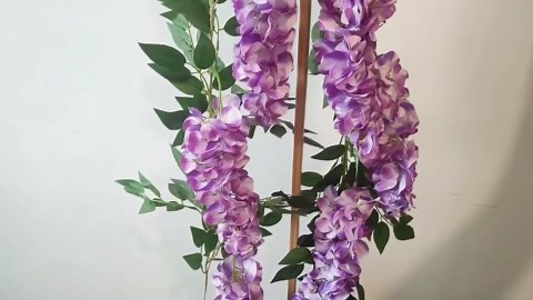 CISDUEO Wisteria Hanging Flowers Wisteria Flowers Vine Garland Wedding Arch Decoration Purplish 6.56 Ft Artificial Wisteria Vines Hanging Flower Vines Silk for Party Garden Home Table Backdrop