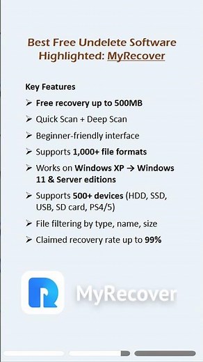 Recover deleted files fast with free undelete software for Windows. #windows #filerecovery