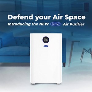 Introducing our latest innovation: the NEW Carrier Air Purifier! Trust the AC Experts to effectively defend your air space. Want to know more? Click the 'Learn More' button to chat! #DefendYourAirSpaceWithCarrier #TriedTestedTrusted | Carrier Philippines