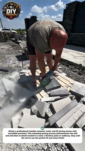 Perfect Paver Cutting Trick #construction