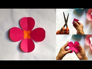 Easy paper flowers making idea/How to make paper flowers craft tutorial