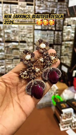 😉😚😍new design earrings real stone beautiful style antique polish stone with Indian pulse #kingstone