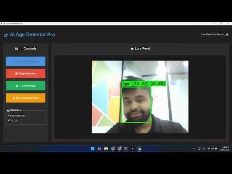 AI Age Detector Pro | Real-Time Age Prediction with Python OpenCV & Tkinter GUI | Source Code
