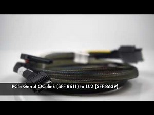 PCIe Gen 4 OCulink SFF 8611 to U 2 SFF 8639 Cable 150cm