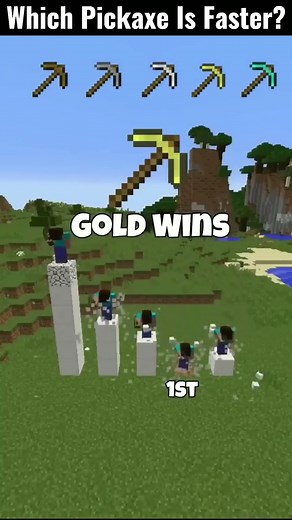 Which Minecraft Pickaxe Is Faster 🤔 #shorts