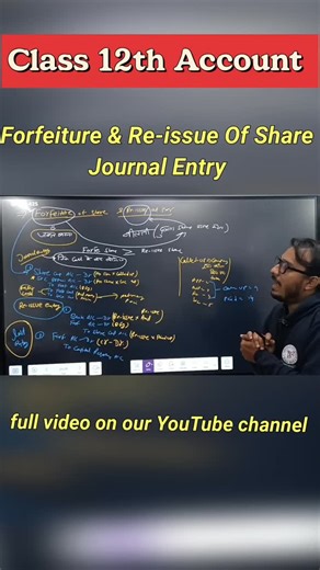 Forfeiture And Reissue Journal Entry Account class 12th #education #cbse #account #commerce #issueshare | VS2 | Facebook