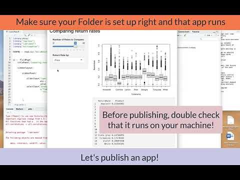 Working with Data - Publishing your Shiny App