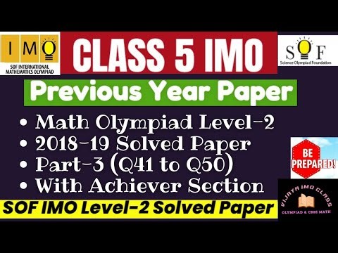 Class-5th SOF IMO Level-2 Solved PAPER || Year 2018-19 Q41-Q50 Part-3#sofimo #imoclass5