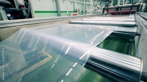 PVC sheet making machine at a plastic manufacturing facility